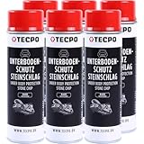 TECPO 6X Unterbodenschutz Steinschlag überlackierbar schwarz, 500ml