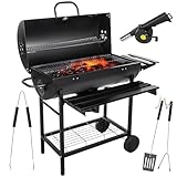 Five-Star Grill&Chill Holzkohlegrill, Gartengrill, Grill Holzkohle - Großer Chromrost 71×35 cm,...