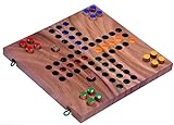LOGOPLAY Ludo Gr. L - Würfelspiel - Gesellschaftsspiel - Familienspiel aus Holz mit klappbarem...