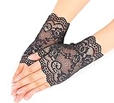 Nanxson Damen Fingerlose Spitzen Handschuhe Braut Spitzen Handschuhe für Hochzeitsfeier Halloween...