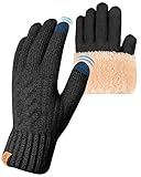 ARFNKIM Damen Winterhandschuhe mit Fleecefutter, Touchscreen Warme Gedehnt Dicke Strickhandschuhe...