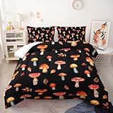 Bettdecke Blatt Rot Schwarz Duvet Polyesterfaser Quilt Waschbar Bettdecken Weich Steppdecke...