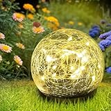 Anordsem Solarlampen für Außen Kugel Gartendeko: Outdoor Balkon LED Solarkugel für Draußen...