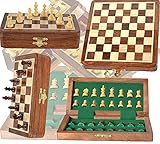 ChessBazar Chess Bazar – 18 cm x 18 cm großes magnetisches Holz-Schachspiel mit...