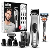 Braun Barttrimmer/Haarschneider Herren, Trimmer/Haarschneidemaschine & Rasierer, 10-in-1 Set für...