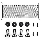 mobumeia Kofferraumnetz Gepäcknetz Auto, Kofferraum Netz 110 x 40 cm, Mit 4 Karabinern Und 4 ABS...