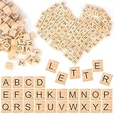 TNOMSNO Holzbuchstaben Set, 300 Stück Holzbuchstaben Buchstaben Holz, A Bis Z, Holzbuchstaben...