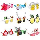 9 Paar Hawaii Party Sonnenbrille Set Lustige Partybrille Hawaiianische Brille Party Photo Booth...