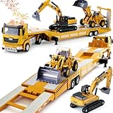 G.C Baufahrzeuge Kinder 1: 40 LKW Spielzeug mit Bagger Bulldozer, Langes Baustellenfahrzeuge...