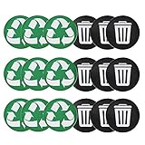 18 Stück Müllschild, Umweltetikett, Recycling-Müllaufkleber, selbstklebende, wasserdichte...