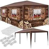 tectake® Garten oder Festival Pavillon, Zelt, Almchalet 3D Design, mit 6 Seitenteile, Partyzelt...