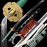 103 cm langes echtes Katana-Schwert,Klinge aus Stahl mit hundert raffinierten Mustern,Tsuba aus...