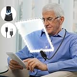 NZQXJXZ 5X Wiederaufladbare Lupe mit Licht, Leselupe mit Licht für Senioren Groß, Hands-Free Lupe...