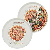 KHG 2er Set Pizzateller, extra groß mit 30cm Durchmesser in Formel Print, perfekt für Gastro und...