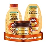 Garnier Wahre Schätze Haarpflege-Set mit Akazienhonig, Manuka und Lavendel, Honig-Schätze Shampoo...