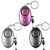 Notfall Persönlicher Alarm [3er Pack] Qoosea Scream Safesound Alarm 140dB LED Taschenlampe für...