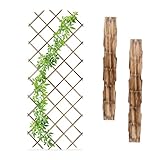 Relaxdays Rankgitter ausziehbar, 3er Set, Rankhilfe Kletterpflanzen, 180x90 cm, Garten, Balkon,...