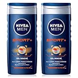 NIVEA MEN 3 in 1 Sport Duschgel (2 x 250 ml), Herren Duschgel für Körper, Gesicht und Haar, sanfte...