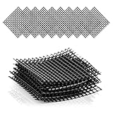 HappySeed 10er Set Bonsai Abdecknetz aus Kunststoff, Schwarz - Drainage Gitter quadratisch für...