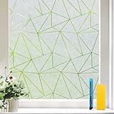 Zindoo Fensterfolie Blickdicht mit Dreiecksmuster, 75x400cm Elektrostatische Haftung, Ohne Kleber,...