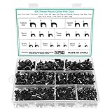Fippy 600 Stücke Nagelschellen Kabelschellen 4mm 5mm 6mm 7mm 8mm 10mm 12mm Schwarz Weiß Kabel...
