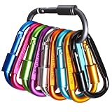 10 Stück Karabinerhaken, Karabiner mit Schraubverschluss Schlüsselanhänger Karabiner Aluminium...