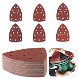 60 Schleifpapier Dreieckschleifer Klett Mouse Schleifpapier Set, 11-Loch Dreieck-schleifpads für...