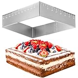 Forbabe Rechteckige Backform, 8cm Hohe Edelstahl Backrahmen Eckig Wiederverwendbar Kuchenform Eckig...