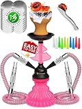 Shisha Set Klein mit 2 Schläuche - 30cm Rosa Mini Shisha - 2 Schlauch Shisha mit shisha zubehör...