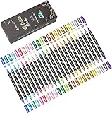 INK LAB Metallic Marker Stifte 24 Farben Metallischen Stift Pens Dual Tip für DIY Fotoalbum...