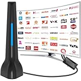 DVB-T/DVB-T2 Antenne mit Verstärker innen，Ermöglicht den Fernempfang digitaler Signale und Wird...