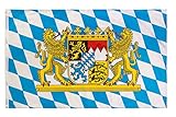 aricona Bayern Flagge - Freistaat Bayern Fahne 90 x 150 cm mit Messing-Ösen - Wetterfeste Fahne...