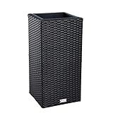 ESTEXO Polyrattan Blumentopf Übertopf Pflanztopf Blumenkübel Rattan Pflanzkübel Topf (60...