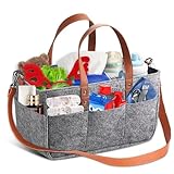 Plstod Filztasche Einkaufskorb, 16L Filztaschen Einkaufstasche mit Fächern, Faltbar Filztaschen...
