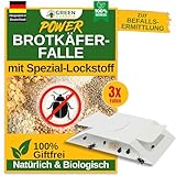 GREEN GUARDIA Brotkäfer Falle mit Spezial-Lockstoff - 3x Brotkäfer Fallen - umweltfreundlich...
