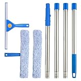 1,5m Fensterreiniger mit Langem Griff, 35cm Fensterabzieher und 38cm Fensterwischer als Kombi-Set,...