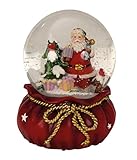 Geschenkestadl Spieluhr Schneekugel Ø 11 cm x 15 cm Weihnachten Weihnachtsmann Spieldose