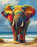Elefant Malen Nach Zahlen Erwachsene Tier 5D Malen Nach Zahlen kinder ab 7 Mit 3-Pinseln und...