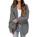 Strickjacke Damen Cardigan Langarm Strickjacken für Damen Übergangsjacke mit Schalkragen...