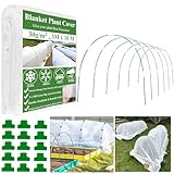 WYRJXYB Gartenvlies Frostschutz Folientunnel Kit, 3X10m Pflanzenvlies Frostschutzvlies, Pflanzen...