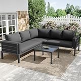 Jtyca Gartenmöbel Set für 4-5 Sitzplätze, Balkonmöbel Set, Lounge Möbel Outdoor, mit 1...