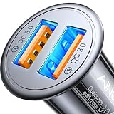 AINOPE USB Zigarettenanzünder Adapter [Dual QC3.0] 45W/6A Ladegerät für Auto Mini Metal Legierung...