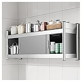 Edelstahl-Wandschrank – robustes Küchenregal mit Schiebetür für Esszimmer, Bad und Wohnzimmer