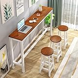 Moderner Stehtisch aus Holz, Thekenhöhe, Esstisch für kleine Räume, Walnussholz-Finish, ideal...