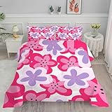 Syhi Qlty Bettdecke 135x200 Rosa Blume Retro Vierjahreszeiten Steppdecke 135x200, Weiche Dekoration...