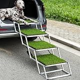 Extra Breit Hunderampe Auto Klappbar,Hundetreppe für Große Hunde mit rutschfeste...