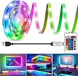 HOUHUI LED Streifen 2m,RGB LED Strip für 40-60 Zoll TV, LED Hintergrundbeleuchtung,Farbwechselnde...