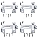 4 Set Edelstahl Türriegel, Silber Flip Latch, Badezimmertür- und Fensterriegel, Schiebeschloss,...