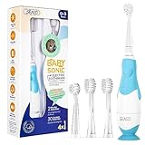 Seago Elektrische Zahnbürste Kinder Baby Zahnbürste ab 0 1 2 3 Jahr, mit LED Licht, Runder Weich...