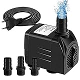 Awroutdoor Wasserpumpe Tauchpumpe, 1800L/H Aquariumpump für Teich Brunnen Aquarium Garten,...